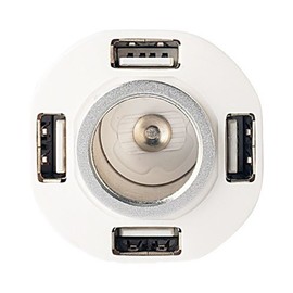 reVolt 5-Way In-Car Distributor and Charging Station with 4x USB and a 12 V Jack