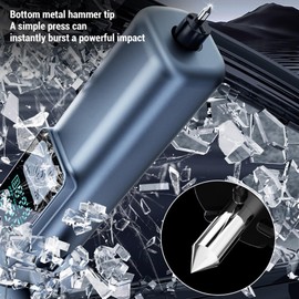 Cordless Tire Inflator Air Compressor, Handheld Air Pump for Cars Motorcycles Bikes Sport Balls, Window Hammer Belt Cutter Smart Air Pump for Car Motorcycle Ball Bike