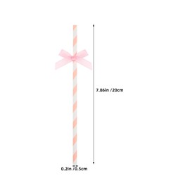 80 pcs Bow Paper Straws 7.87 inch Cute Bow Straws for Cold Drinks Smoothies Mason Jar Drinking Bridal Shower Baby Shower Birthday Wedding Holiday Party Decor