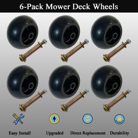 LLANNDER 6Pcs Lawn Mower Anti Scalp Deck Wheel Kit Compatible with Bad Boy 022-5234-98 Exmark 103-3168 103-4051 103-7263 1-603299 & Many Mower Deck Wheels Bore 5/8” Wheel Size 5-2.75"