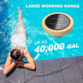 Solar Pool Ionizer for Above Ground, Floating Copper Pool Cleaner, Up to 40,000 Gallons, Swimming Pools Water Cleaner for in-ground Pools and spas (Yellow)