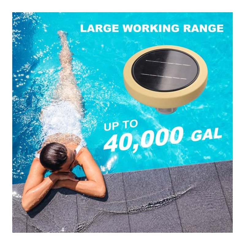 Solar Pool Ionizer for Above Ground, Floating Copper Pool Cleaner,