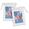 Lunarable 4th of July Fabric Pouch Set of 2, Flag