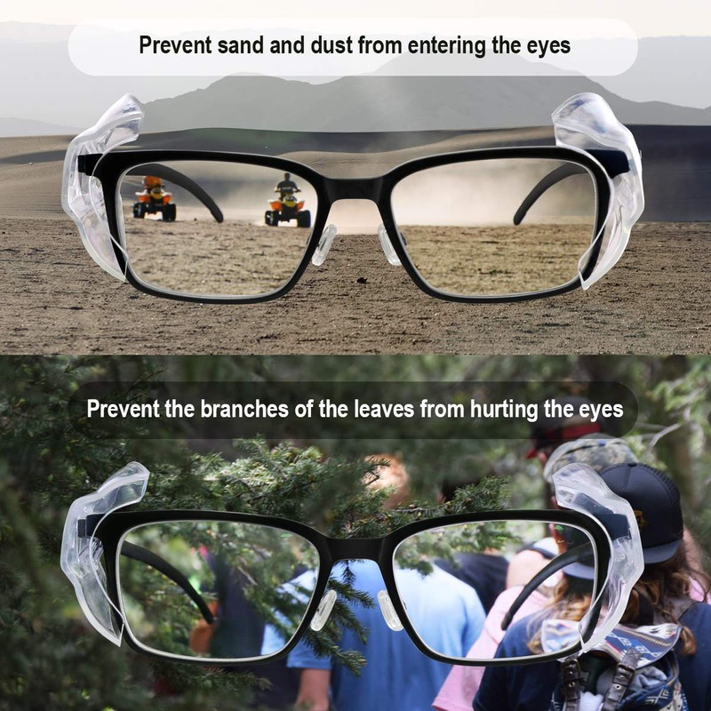 MELASA 12 Pairs Eye Glasses Side Shields, Flexible Slip on