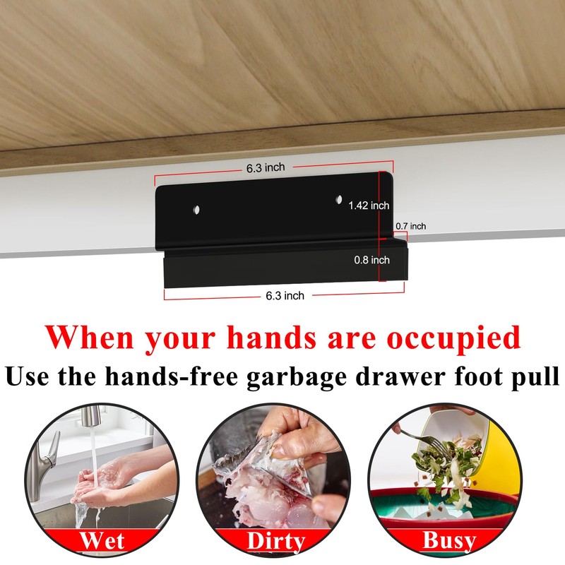 Foot Pull For Trash Cabinet Drawer,Hands-Free Foot Handle For Trash