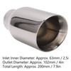 Single Outlet Exhaust Tip Silver Stainless Steel Beveled Mouth Straight