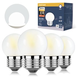 Sphoon Dimmable 3W LED Bulb Equivalent 25 Watt Light Bulbs, Daylight 5000K, E26 Medium Base, Frosted, 300 Lumens, CRI 90+, G40 3 Watt Edison Bulbs for Nightstand Light Bulb, Refrigerator, 4-Pack