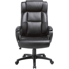 Lorell Soho High-Back Leather Executive Chair, Black