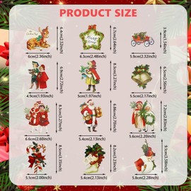 24 Pcs Victorian Christmas Tree Decorations Victorian Style Christmas Tree Hanging Ornaments with Strings Retro Christmas Decorations Tree Pendants for Holiday Christmas Party Decorations A8FGSDGS