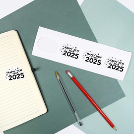 4 x Small 50mm 'Happy New Year 2025' Permanent Sticker Decals for Cars/Windows/Bins/Walls etc (DW00127772)