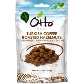 Otto Nuts - Turkish Coffee Roasted Hazelnuts, Non-GMO Naturally Vegan Snack, Good Source of Protein | 5 OZ with Resealable Bag