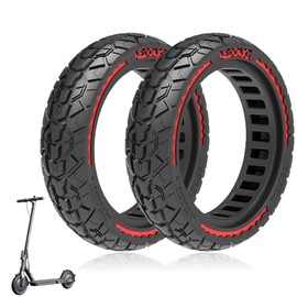 RidTianTek 8.5 inch Scooter Solid Tires 8.5x2.0 for Xiaomi Pro 2/M365/Pro/Mi 3 and Gotrax GXL V2 Hiboy S2 APEX XL Scooter Tire, Non-slip, Off-Road Tire Front Rear Replacement (Red)