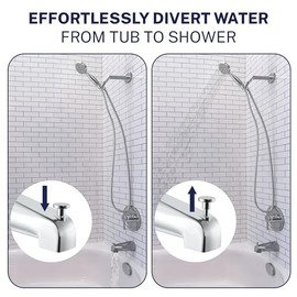 HammerHead Showers Solid Metal Tub Spout with Diverter, Slip On Bath Tub Spout for ½” Copper Pipe, Easy Install Bathtub Faucet, Chrome
