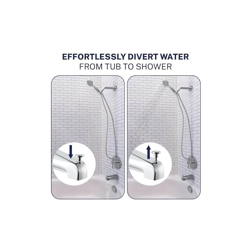 HammerHead Showers Solid Metal Tub Spout with Diverter, Slip On
