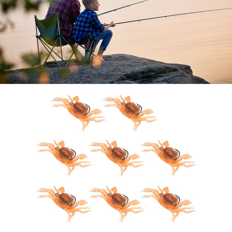 8Pcs Artificial Crab Bait 13cm 33.5g Simulation Crab Soft Lure