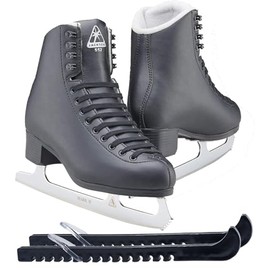 Jackson Ultima Classic JC552 Mens/Boys Figure Ice Skates, Medium Width, Bundle with Skate Guards Mens Size 9