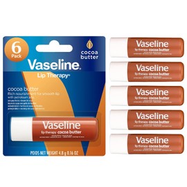 Vaseline Lip Therapy Cocoa Butter Lip Balm, 6 Pack