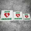 Car Stickers Emergency AED Inside Text Caution First Aid Decal