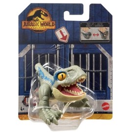 Jurassic World Dominion Uncaged Wild Pop Ups Dinosaur Toys, Collectible Figures, Manually Activated (Velociraptor Blue)