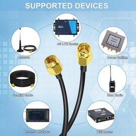 TUOLNK RG58 SMA Coax Cable, SMA Male to RP-SMA Male Antenna Extension Cable 3.3ft(1M), Low Loss Coaxial for Wireless Network Device