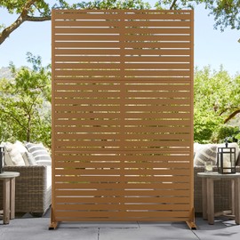 72" H×47" W Metal Privacy Screen Outdoor Privacy Screen Freestanding, Outdoor Privacy Screens and Panels for Patio Lawn Deck, Outdoor Privacy Panels Decorative Privacy Fence(Consists of 3 Panels)