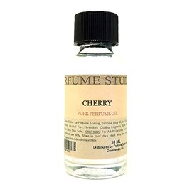 Pure Perfume Oil for Perfume Making, Personal Body Oil, Soap, Candle Making & Incense; Splash-On Clear Glass Bottle. Premium Quality Undiluted & Alcohol Free (1oz, Cherry)