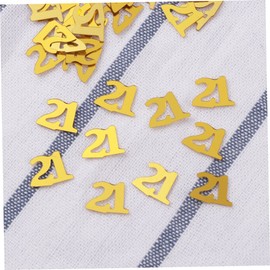 LABRIMP 1200pcs Gold Confetti Table Cloth Birthday Party Supplies Number 21 for Anniversaries