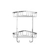 Croydex Two Tier Stainless Steel Medium Corner Basket Shower Caddy,