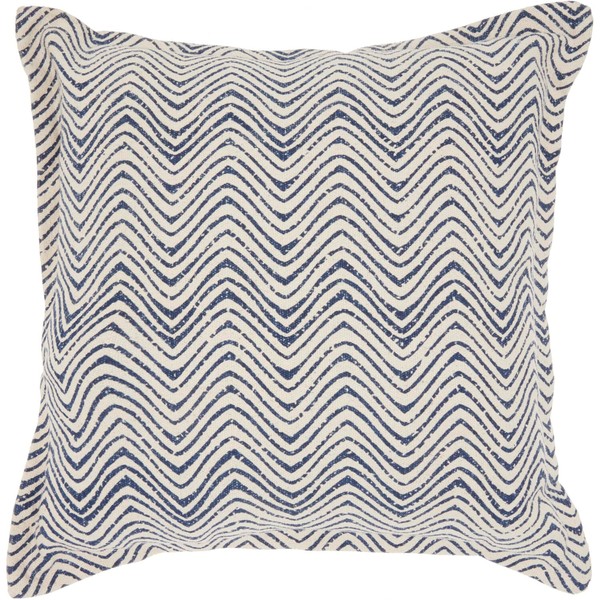 Mina Victory Nourison Life Styles Printed Waves Indigo Throw Pillow