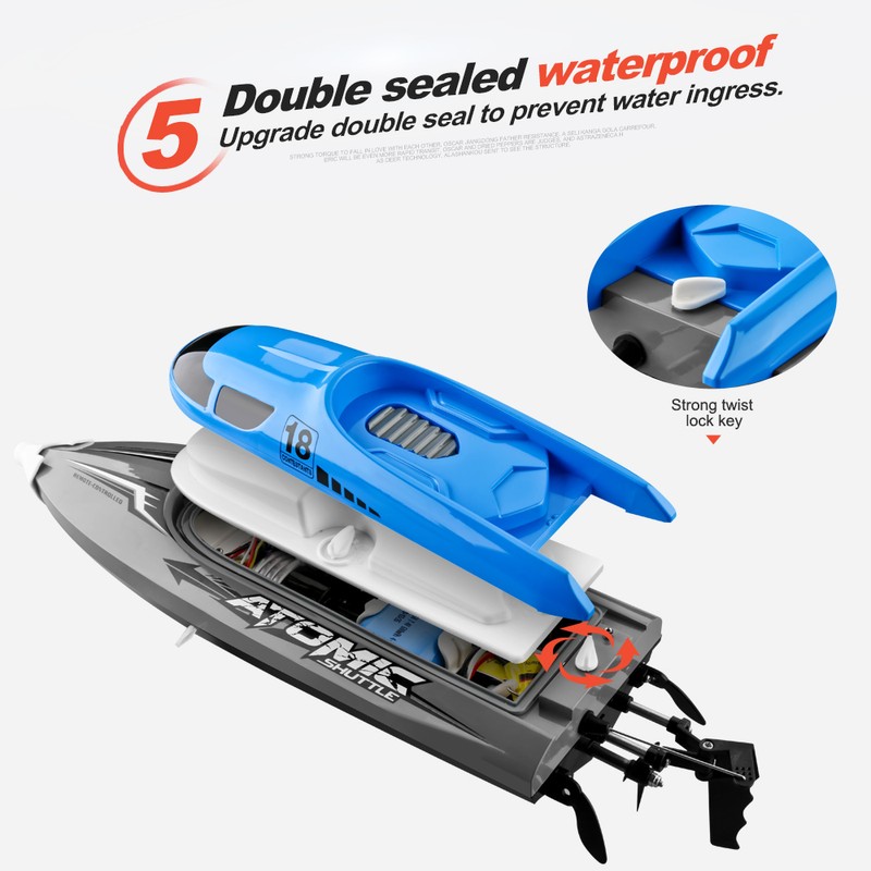 RC Boat Remote Control Boat 30KM/H High Speed IPV7 Waterproof