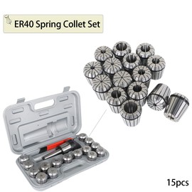 findmall 17Pcs MT3 Shank ER40 Chuck Spring Collet Chuck Set with Collets 1/8 Inch-1 Inch Set and Box Fit for CNC Engraving Machine and Milling Lathe Tool
