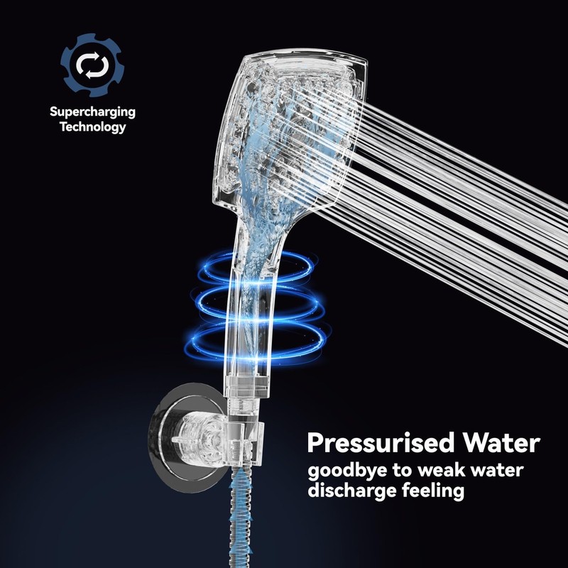 ELLO&ALLO Rain Shower Head with Handheld Spray, Rainfall Shower Head