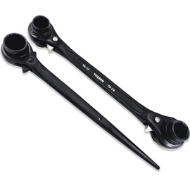 groword 2PC Reversible Ratcheting Wrench Set,Including1/2,2/3",3/4",7/8",15/16",14×17mm,19×22mm,19×24mm,Two models of Hexagonal Ratchet Wrench and 12 Pointed Ratchet Wrench