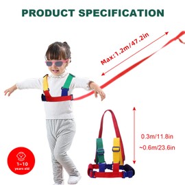 VIKSAUN Walking Harness and Safety Leash Anti-Lost, Baby Safety Walking Harness Child Toddler Child Rope Leash Walking Hand Belt, Anti-Lost Rope for Children, Safety Wrist Link, Baby Leash