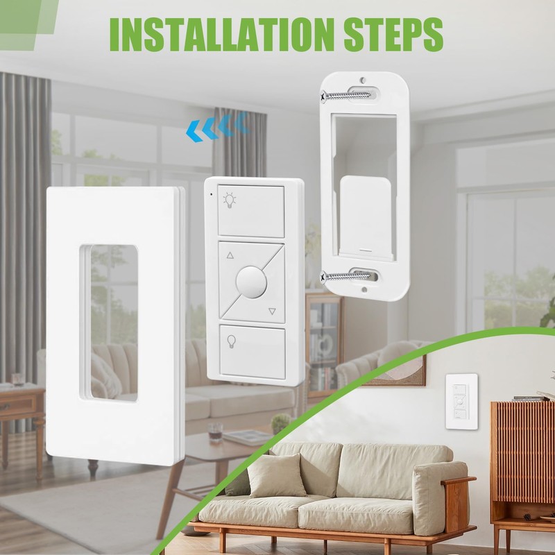 Wallplate Brackets Compatible with Lutron Caseta Pico Remote, No Wires
