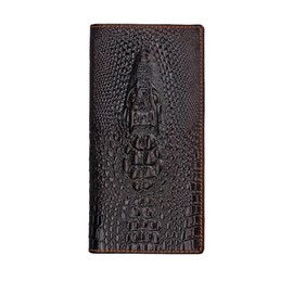 Mens Brown Wallet with Credit Card Holder Crocodile Pattern L