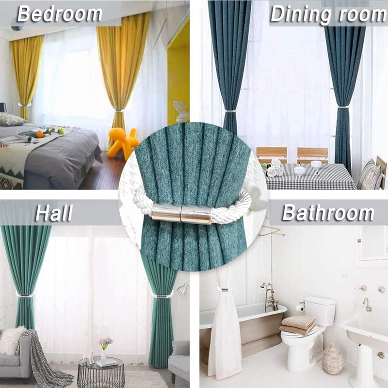 Magnetic Curtain Tiebacks 2 Pack Strong Convenient Tie Backs Clips