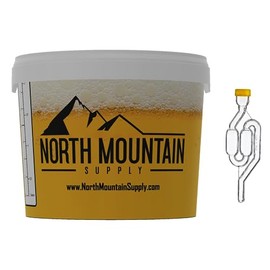 North Mountain Supply 2 Gallon Graduated Fermenting Bucket with Twin Bubble Airlock and Grommet
