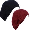 BYOS - Gorro de punto de ganchillo para mujer, 2-pack