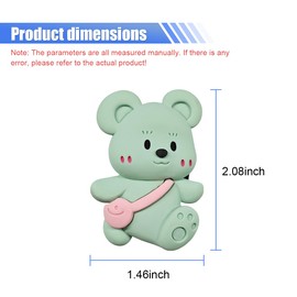 2PCS Cute Bear Car Dashboard Air Vent Trim Clips, Auto Interior Decorative Clip Car Air Freshener Vent Clips, Car Diffuser Air Conditioner Outlet Clips, Funny Presents for Girls Women (Green/Beige)