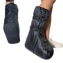 FONOFOX Waterproof Boot Cover for Medical and Orthopedic Boots, Heavy-Duty Non-Slip Sole, Reusable Shoe Protector for Rain, Snow, Beach, Garden, Indoor & Outdoor Use (Large)