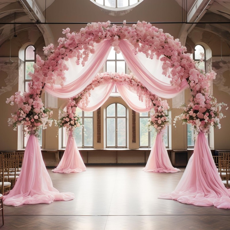 Wokceer Wedding Arch Draping Fabric 28.7" x 20FT Blush Pink