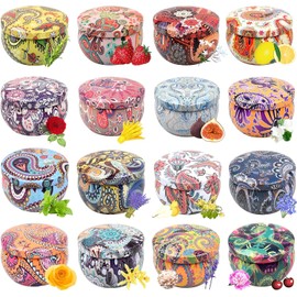 Howemon Howemon Scented Candles Gift Set, Natural Soy Wax Portable Travel Tin with Strongly Fragrance Essential Oils for Stress Relief and Aromatherapy - 16 Pack