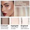3 IN 1 Brown Nude Face Highlight Bronzer Powder Palette