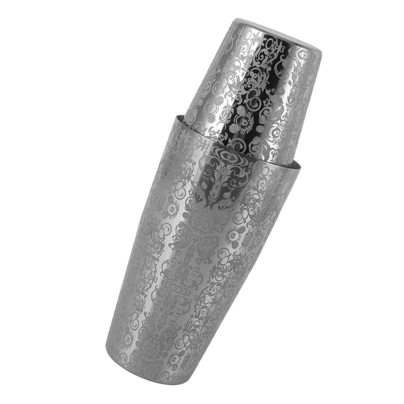 Stainless Steel Cocktail Shaker Engraved Martini Shaker Silver Japanese American