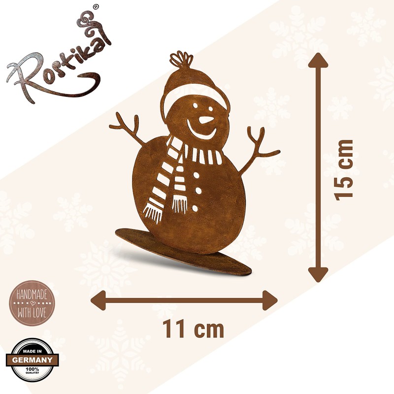 Norbert Rostikal Patina Snowman Winter Decoration with Whistle