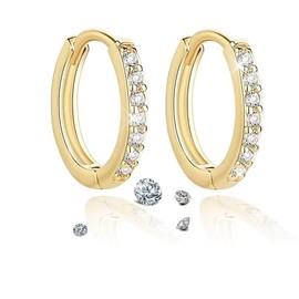 Earrings Silver 925 Hoop Earrings, Silver Earrings Women's 925 Hypoallergenic Small Sleeping Earrings with Zirconia Cartilage Hoop Huggie Earrings, 925 silver earrings