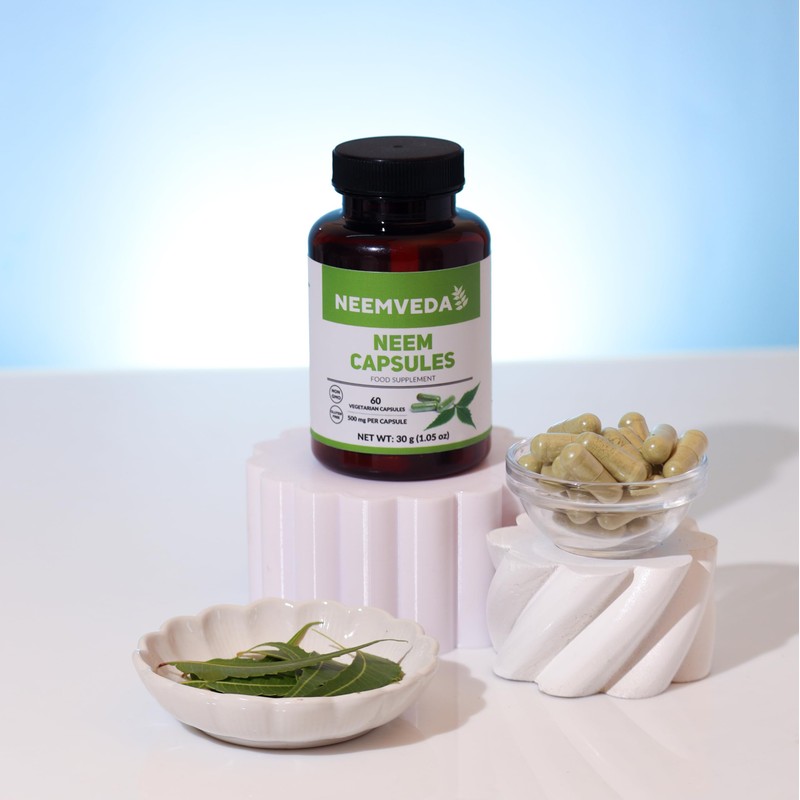 Neemveda Pure Neem Capsules 60 nos, 500 mg, 100% Natural,