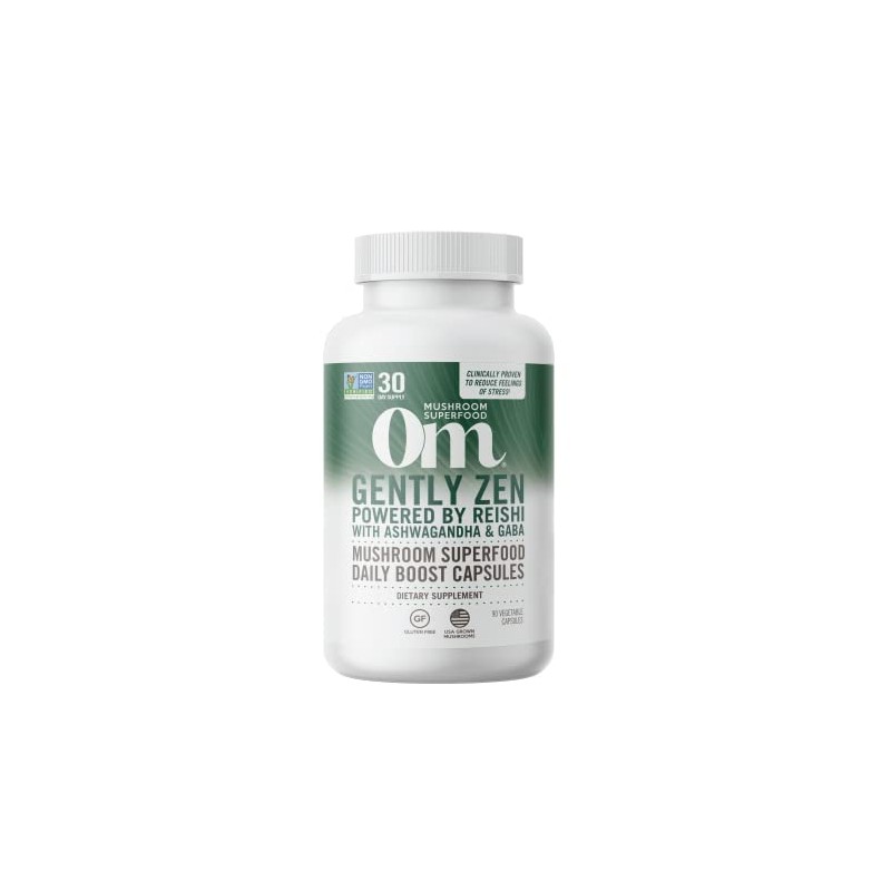 Om Mushroom Superfood Gently Zen Mushroom Capsules Superfood Supplement, 90