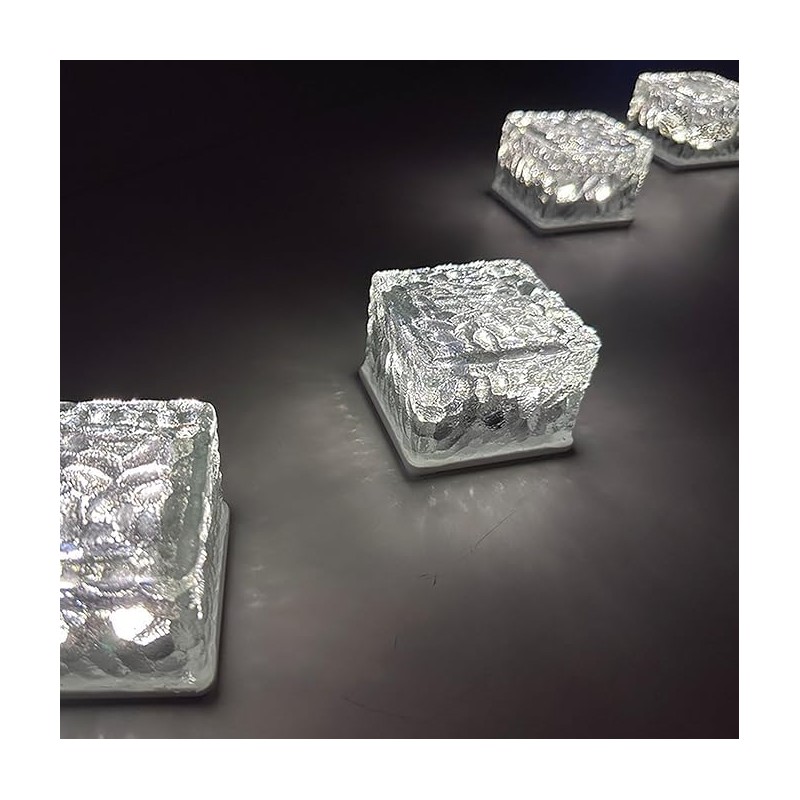 Blumoo 4pcs Solar Brick Lights Solar Glass Cube Light mit